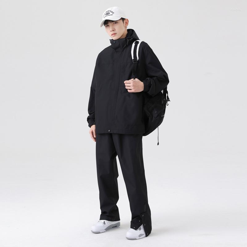 

Running Sets 2023 Large Size Jogging Men's High Quality Hooded Tracksuit Sportswear Sports Warm 2 Pcs Windproof Clothing, Black