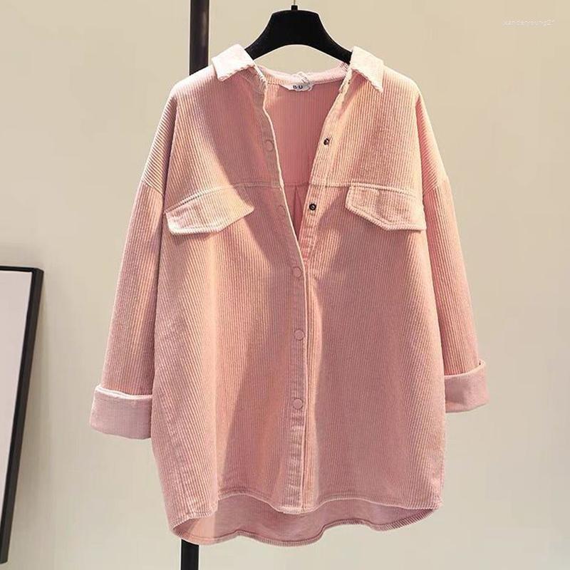 

Women' Blouses Women Corduroy Raglan Sleeve Vintage Autumn Blouse Turn-Down Collar Loose Top Covered Button Casual Shirt 5 Color, Blue