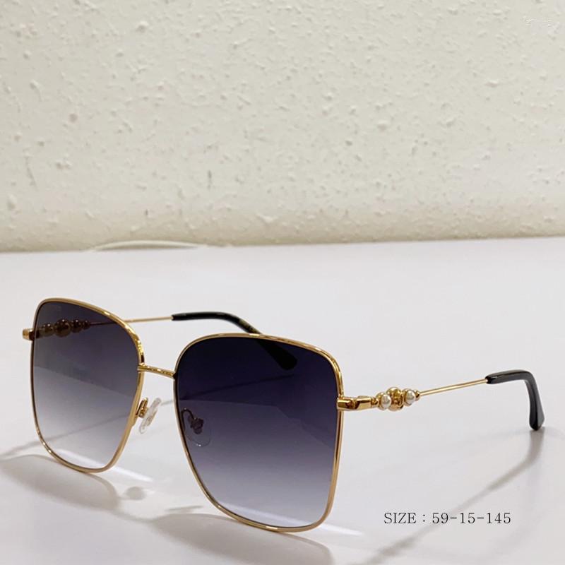 

Sunglasses Fashion Big Frame Square Woman Brand Designer Metal Mirror Sun Glasses Female Ocean Lens Feminino