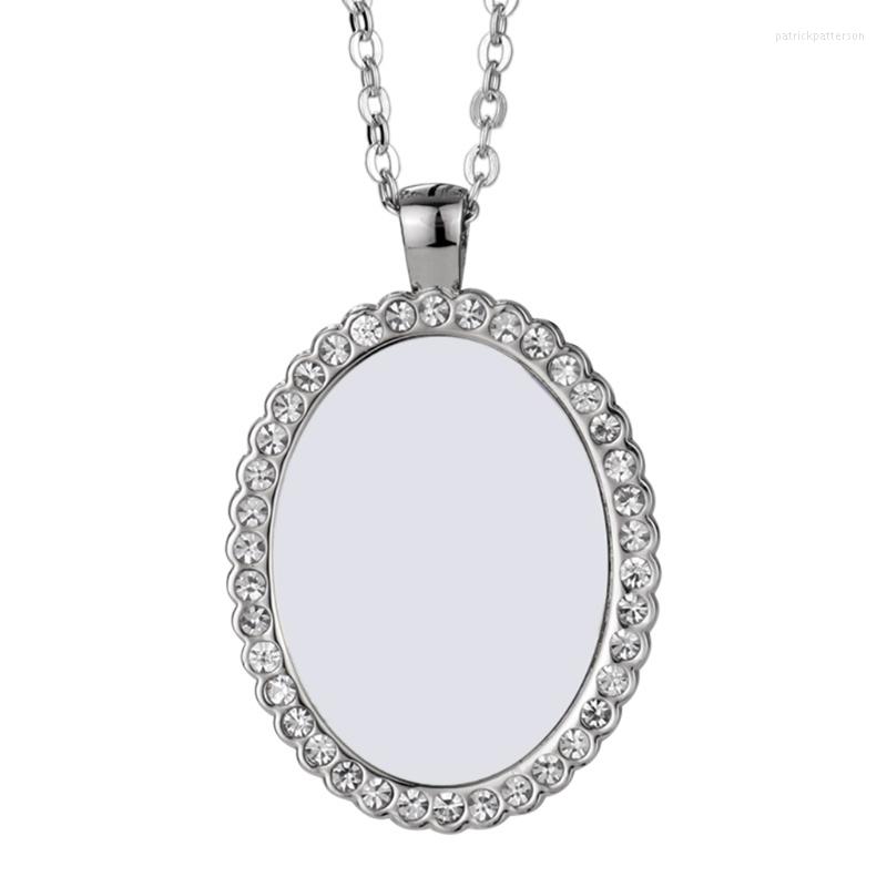 

Pendant Necklaces 4XBF Diy Jewelry Making Sublimation Blank Round Shape Pendants Gifts For ID Name Tags