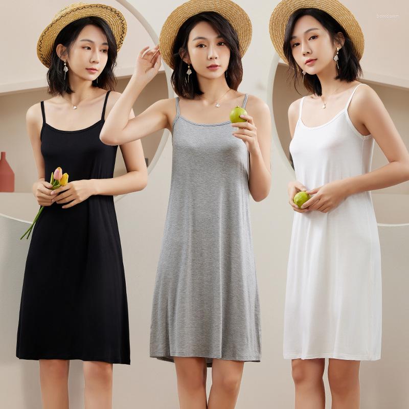 

Women's Sleepwear Skirt Match Slip Dress Underwear Women Breathable Under Petticoat Summer Long Underskirt Cotton All Lingerie, Black