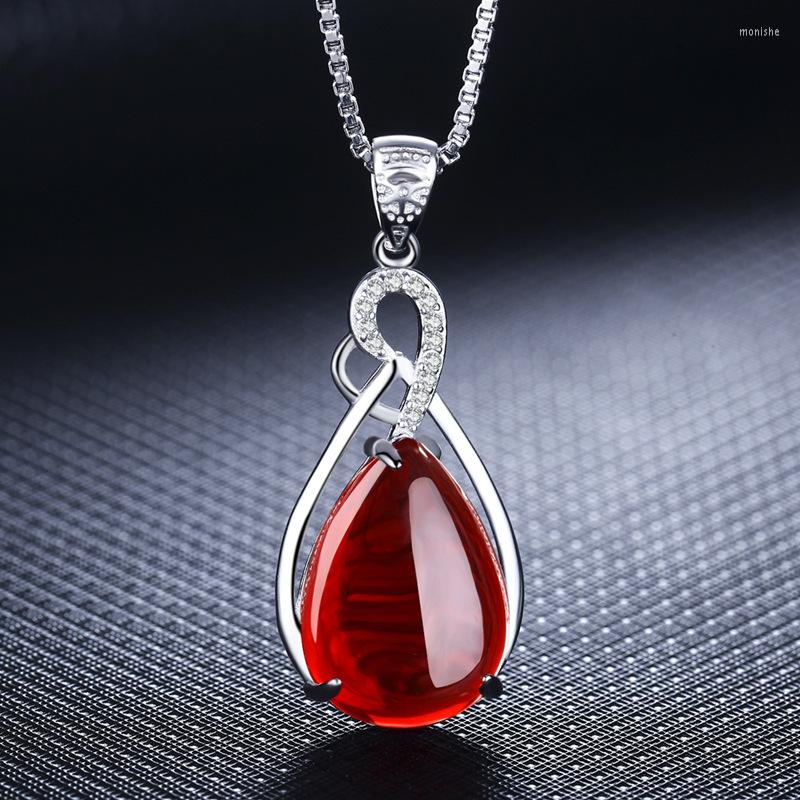 

Chains Style Temperament Water Drop Shape Simulation Clear Green Chalcedony Pendant Female