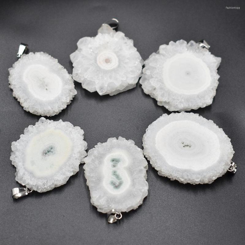 

Pendant Necklaces Natural Agate Slice Sunflower Irregular Healing Crystal Jewelry Making Accessories 6pcs/lot Wholesale