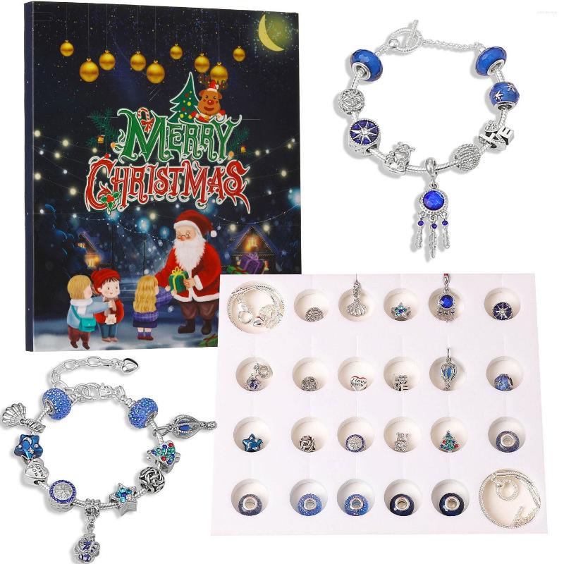 

Necklace Earrings Set WANGAIYAO Advent Blue Department Christmas Countdown Calendar Gift Box DIY Beaded Bracelet Dream Starry, Picture shown