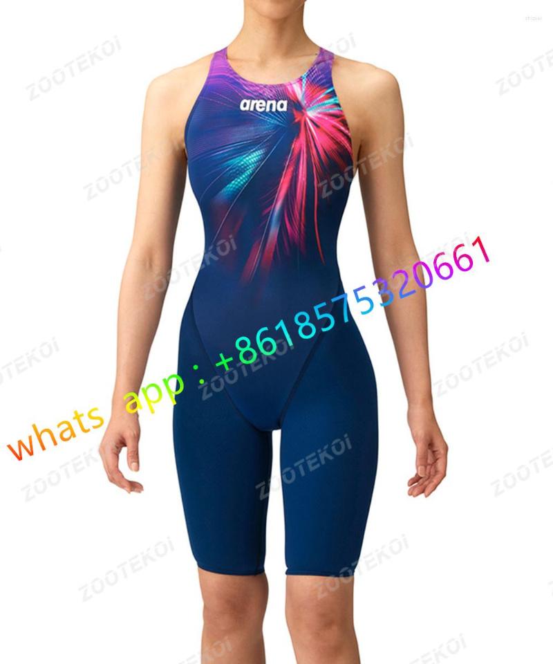 

Women' Swimwear 2023 Women One Piece Professional Knee Length Racing Swimsuit Sports Surfing Bikini Bathing Suit Monokinis, Without chest pad2