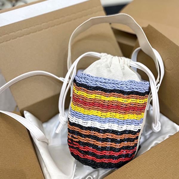

Basket bags Rainbow totes straw bag Designer handbag new fashion bucket bags messenger rattan bag basket summer handbags holiday seaside chl, Customize