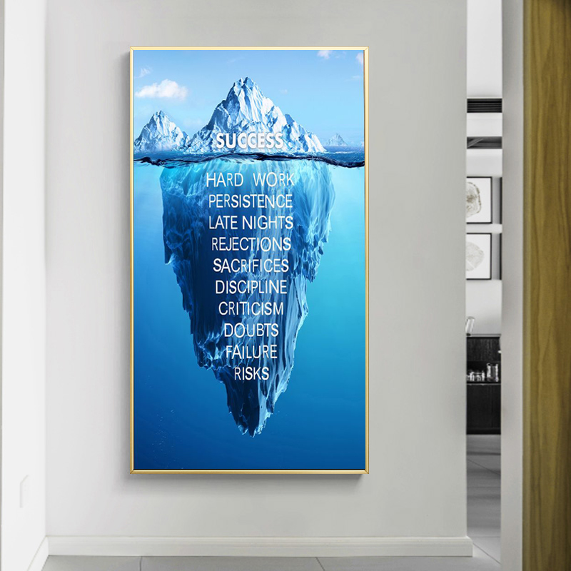 

Canvas Painting Nordic Iceberg of success Modern Inspirational Posters And Prints Wall Art Picture For Living Room Home Decor