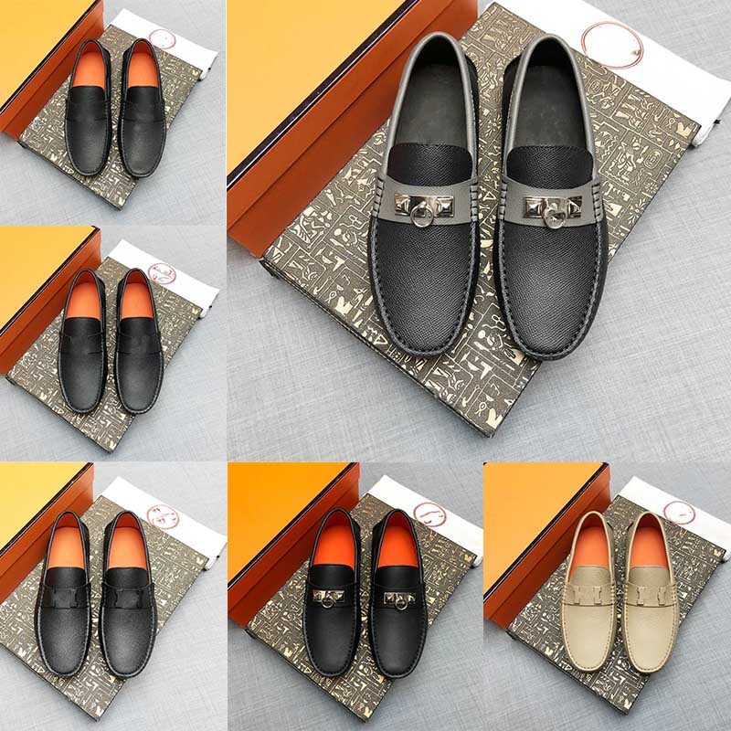 

Luxury designer dress shoes men's shoes summer stroll charm embellished suede loafers leather men's casual bean shoes flat shoes driving factory shoes., Brown