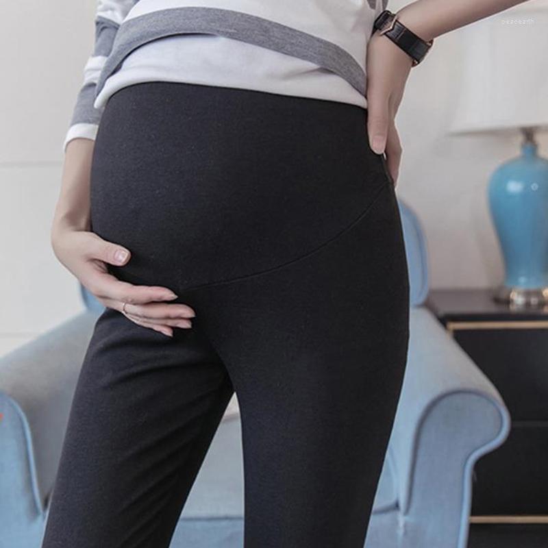 

Women's Leggings Summer Belly Skinny Maternity Legging In Elastic Cotton Adjustable Waist Pencil Pregnancy Pants Clothes For Pregnant, Black