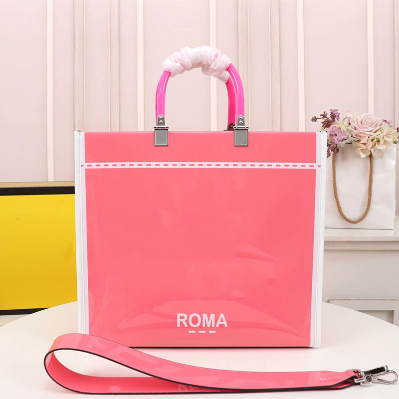 

Patent Leather Totes Shopping Bag Women Handbags Purse Organic Cotton Lining Removable Strap Fashion Letter Womens Large Capacity Tote Interior Zipper Pocket