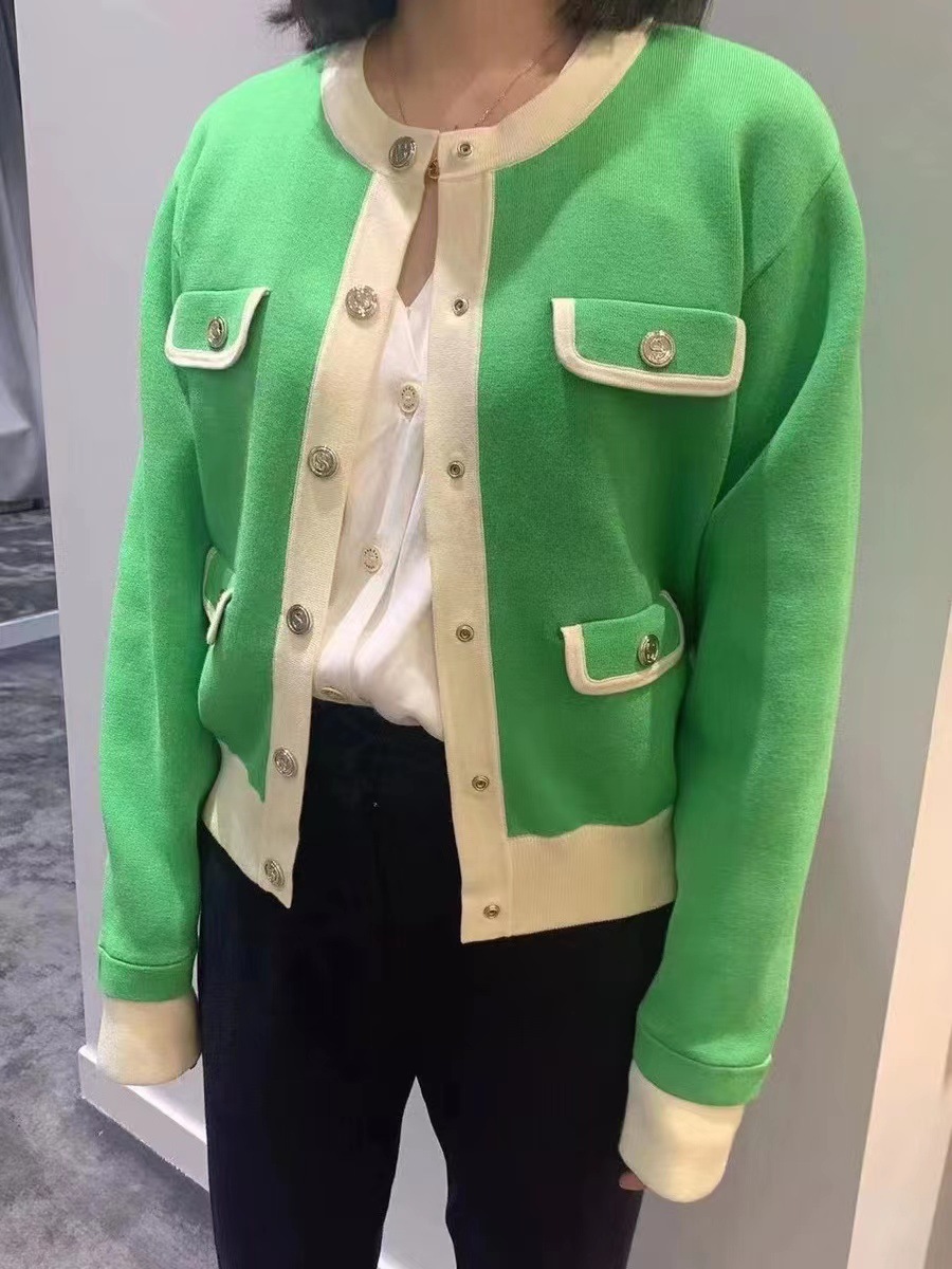 

Women's Jackets S-andro new round neck knitted slim shirt, Green