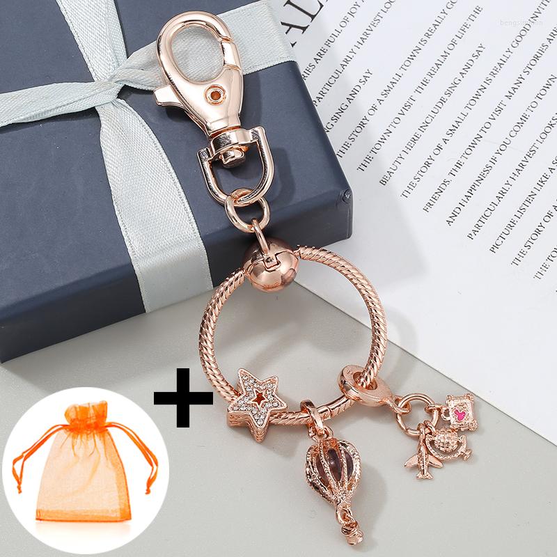 

Keychains High Quality Air Balloon Plane Charms For Women Bag Pendant Fashion Jewelry Car Key Ring Chains Drop