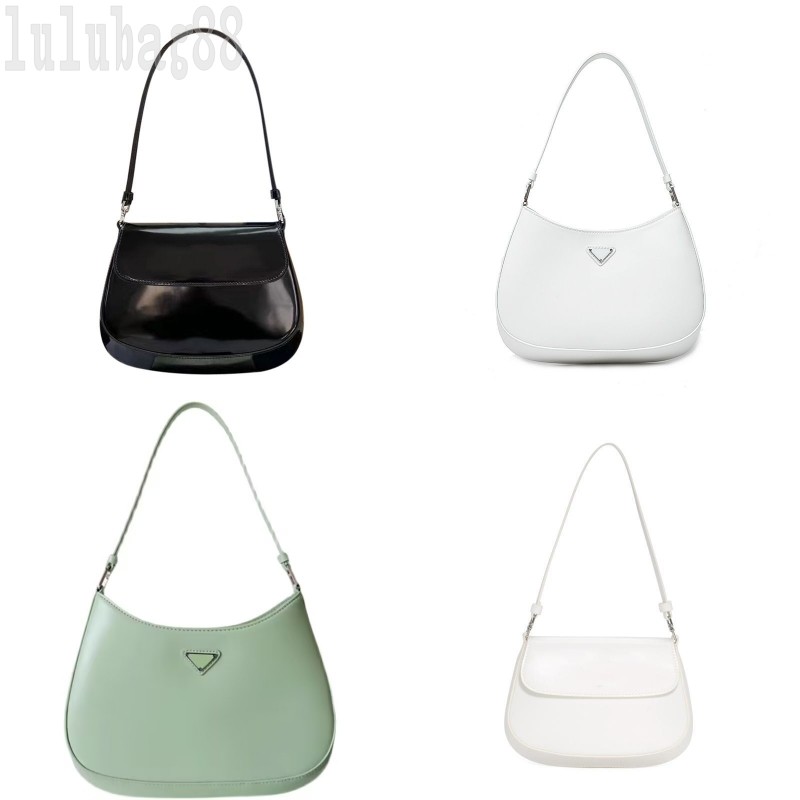 

Luxury designer handbags triangle cleo shoulder bags for lady trendy tiktok hip hop punk saddle solid color pouch cosmetic sling underarm bags simple E23, 4#