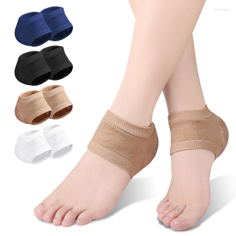 

Women Socks 1pair Gel Silicone Heel Protector Sleeve Pads Cups Feet Care Cracked Foot Dry Hard Skin Tools, Black