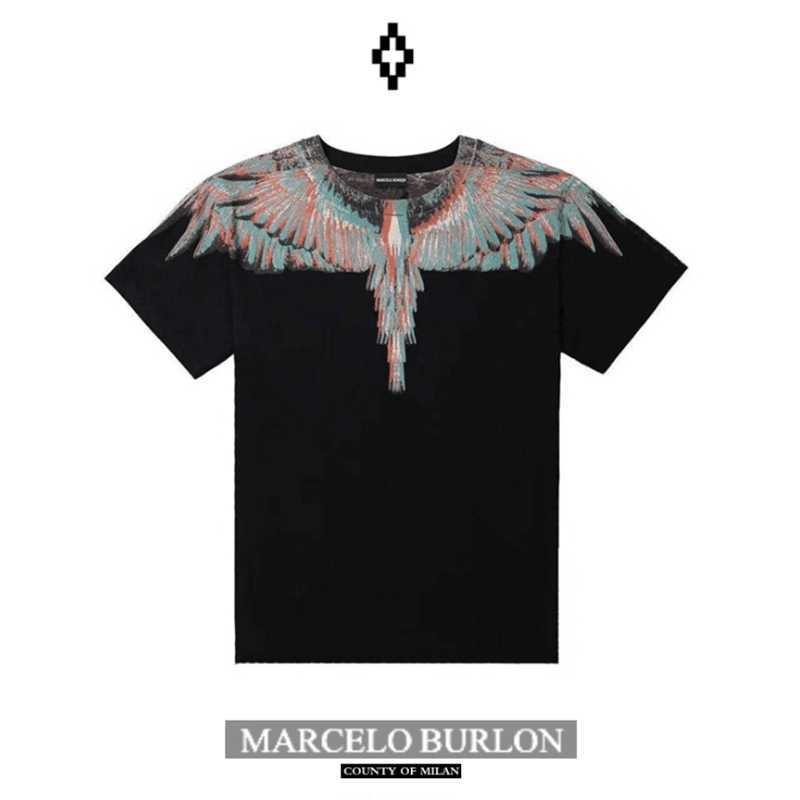 

Designer Burlon Phantom Wings Short Sleeve Marcelos Burlons Couple T-shirt 2IFF, Black/phantom