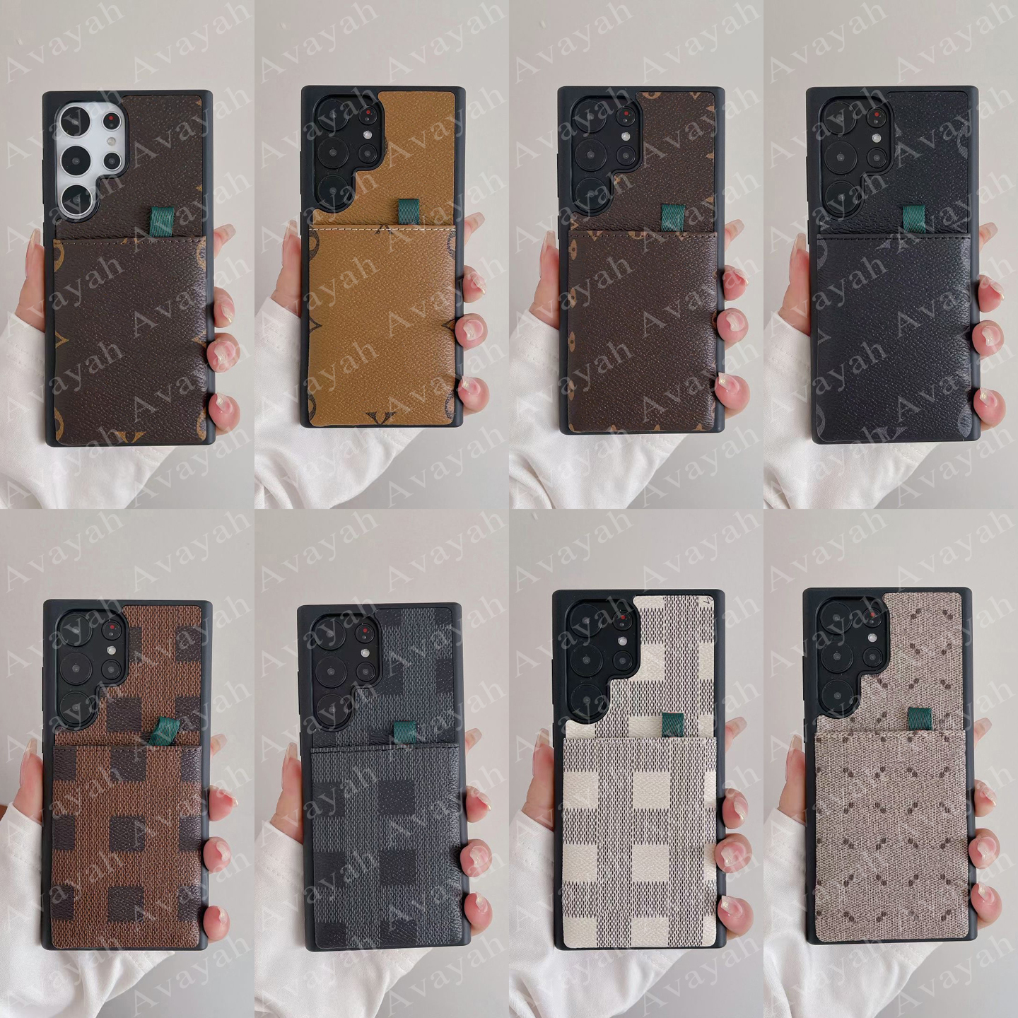 

Fashion Card Pocket Phone Case for Samsung S23 S23plus S22 S22plus S21 S21plus S20 Ultra Note 20 10 Functional Storage Cases Cover iPhone 14 13 12 11 Pro Max X Xs Xr 8 7 Plus, #9 bbr