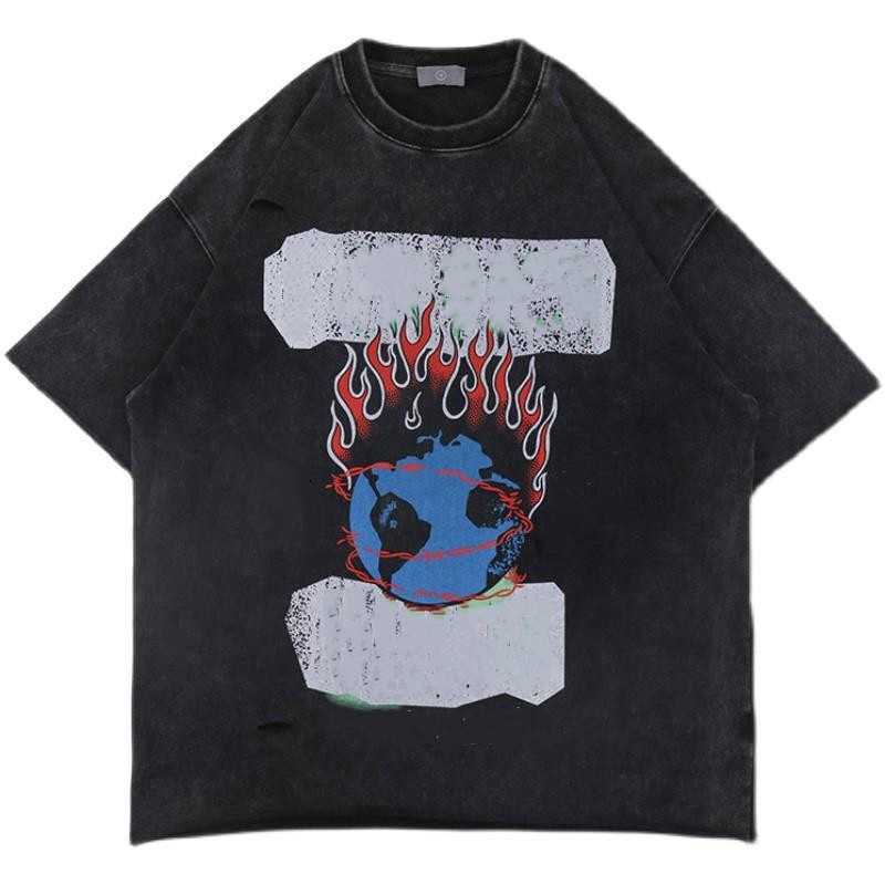 

Men's galleryes T Shirts French Designer Top Dept Letter Brand Wool Reflective Print Quality Oversized High Street Vintage Cotton Anti-Pilling Sports Short, Dark gray