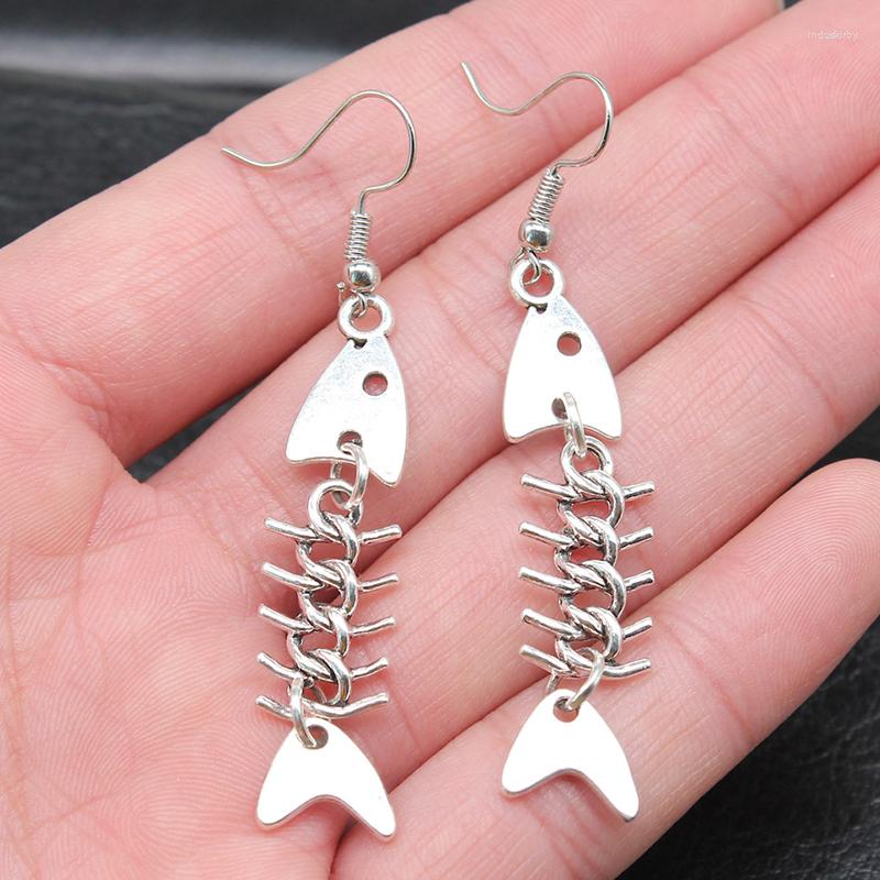 

Dangle Earrings Trendy Vintage Fish Bone For Women Girl Retro Skeleton Drop Cute Earring Jewelry Gift