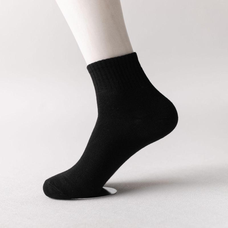

Men's Socks 10pairs/ Men's Polyester Cotton Middle Tube Summer Thin Solid Color Breathable Business Men, 10 pairs