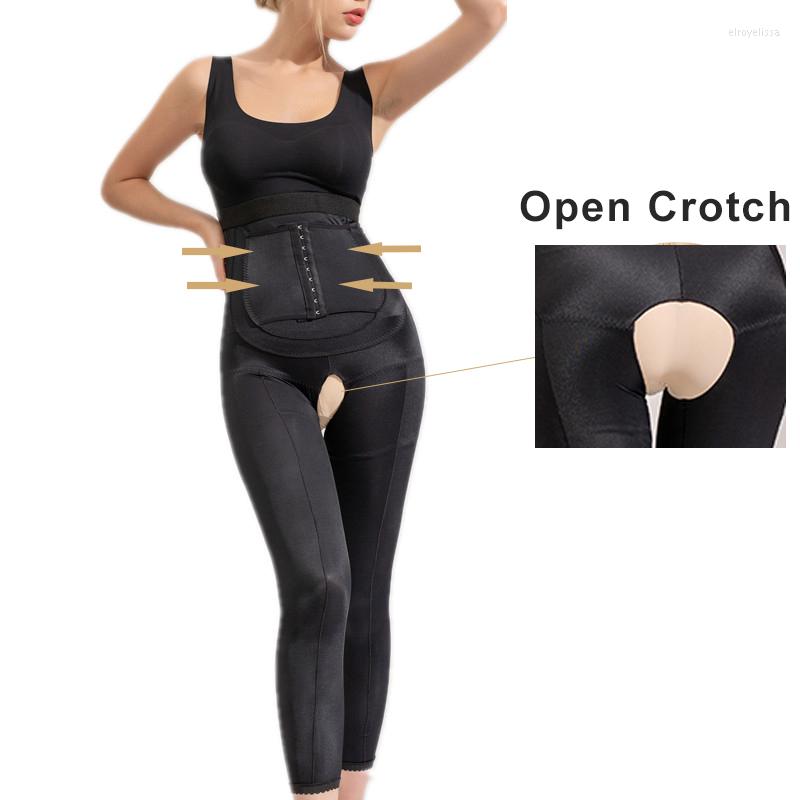 

Women's Shapers High Waist Trainer Body Shaping Pants Tummy Control BuLifter Shapewear Long Plus Size Open Crotch Women Postpartum Corset, Black