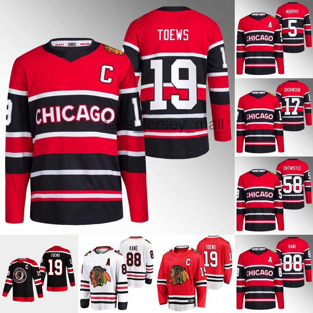 

Chicago Jonathan Toews Blackhawks 2023 Reverse Retro jersey Patrick Kane Sam Lafferty Andreas Athanasiou Jason Dickinson Taylor Raddysh, Men white