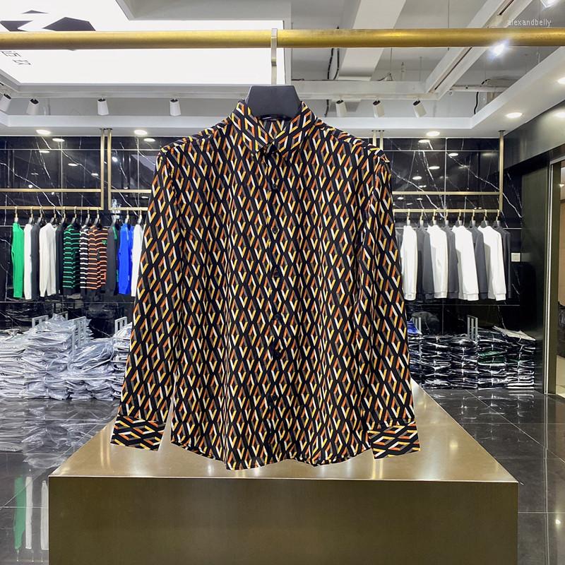 

Men's Casual Shirts S081027 Fashion 2023 Runway Luxury European Design Party Style Clothing, Picture shown