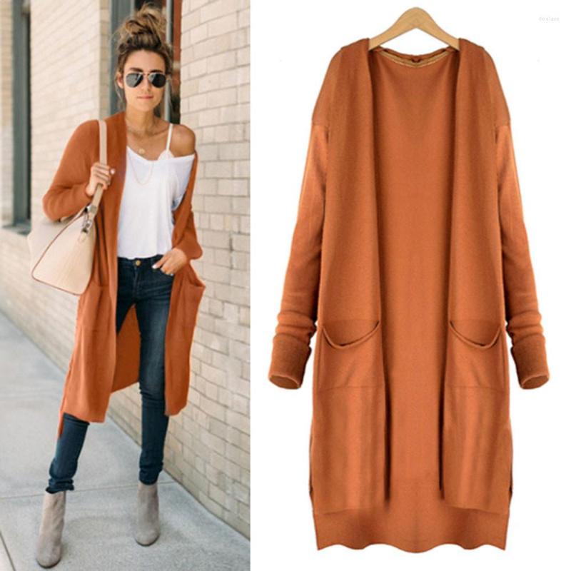 

Women' Jackets Women Ladies Pockets Long Sleeve Knitting Cardigan Jacket Coat Outwear, Blue