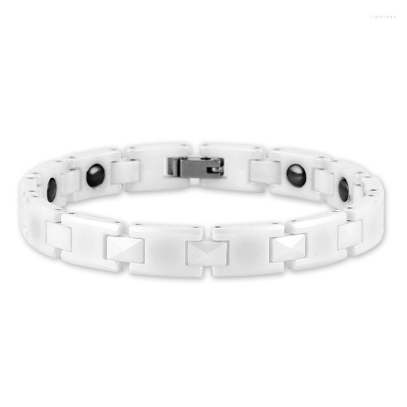 

Link Bracelets White Ceramic Female Black Gallstone Bracelet Magnetic Health Care Relief Pain