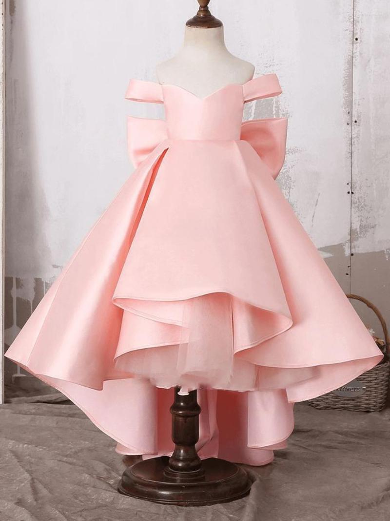 

Girl Dresses Lace Pink Flower Sheer Neck Ball Gown Little Wedding Communion Pageant, All white