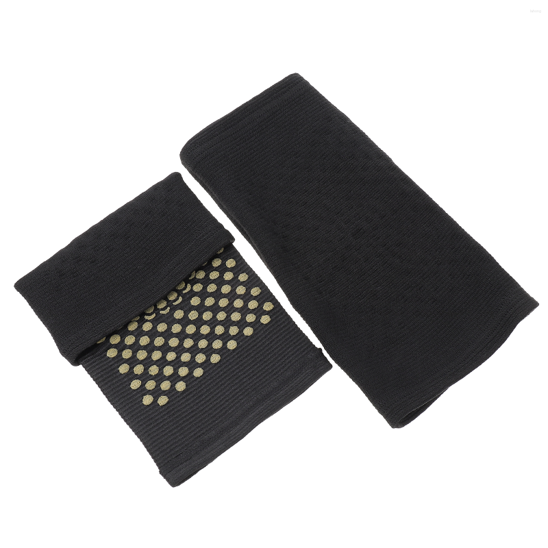 

Knee Pads Brace Strap Support Winter Moxibustion Heating Self Sleeves Heated Kneepad Sports Outdoor Band Basketball Adjustable, Black