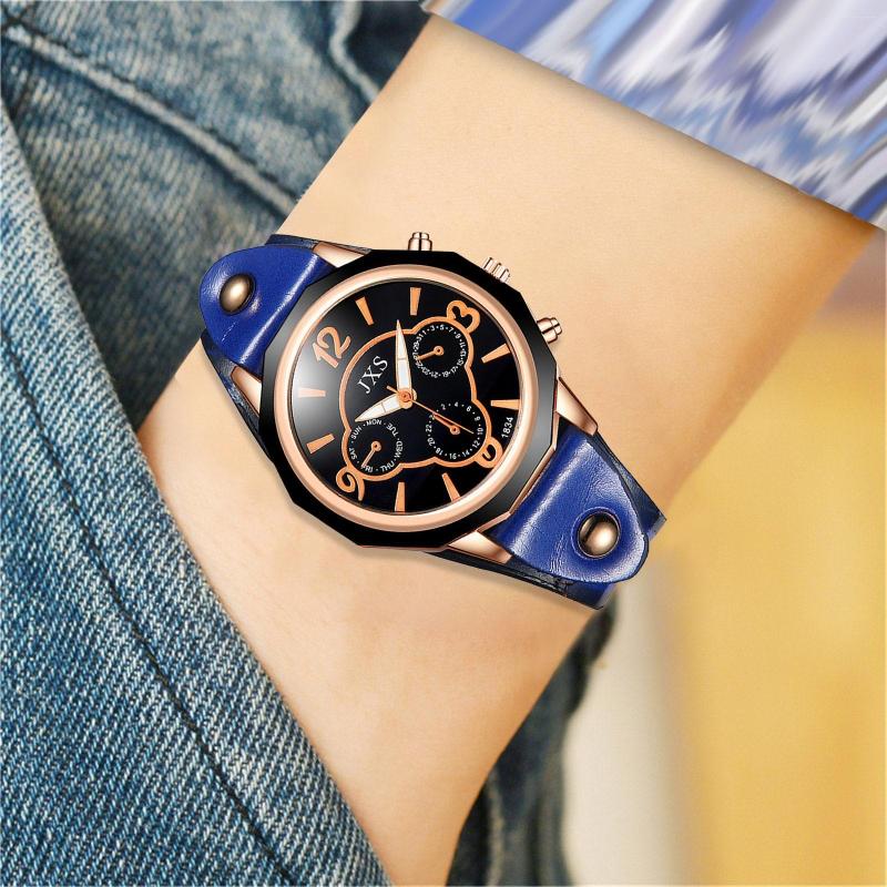

Wristwatches Simple Leather Strap Luxury Temperament Men Belt Watch Fashion Three-eye Quartz Males Relogio Masculino, Brown