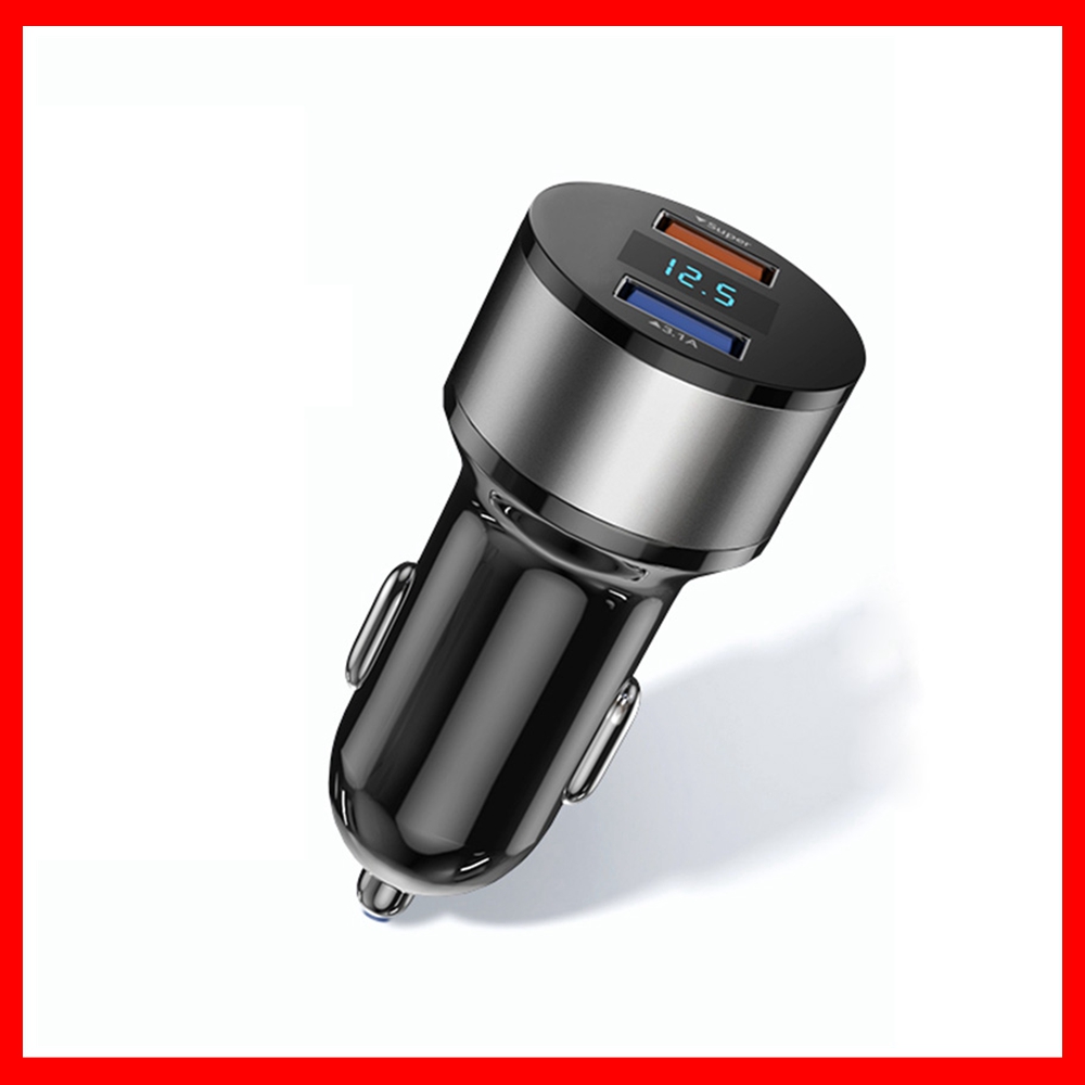 

Dual USB 66W 3.1A Fast Car Charger QC3.0 Power Adapter Voltage Monitor Fast Charging For iPhone Xiaomi Samsung Huawei OPPO Car-Charge Car-Charger Charging Quick Charge, Same as the photo