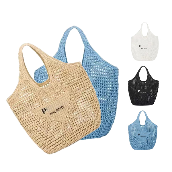 

Shoulder Bags The new fashion triangle Raffia Straw bag Womens Luxury clutch handbag crossbody bags Designer large capacity totes purses beach basket shopping Bags, Blue