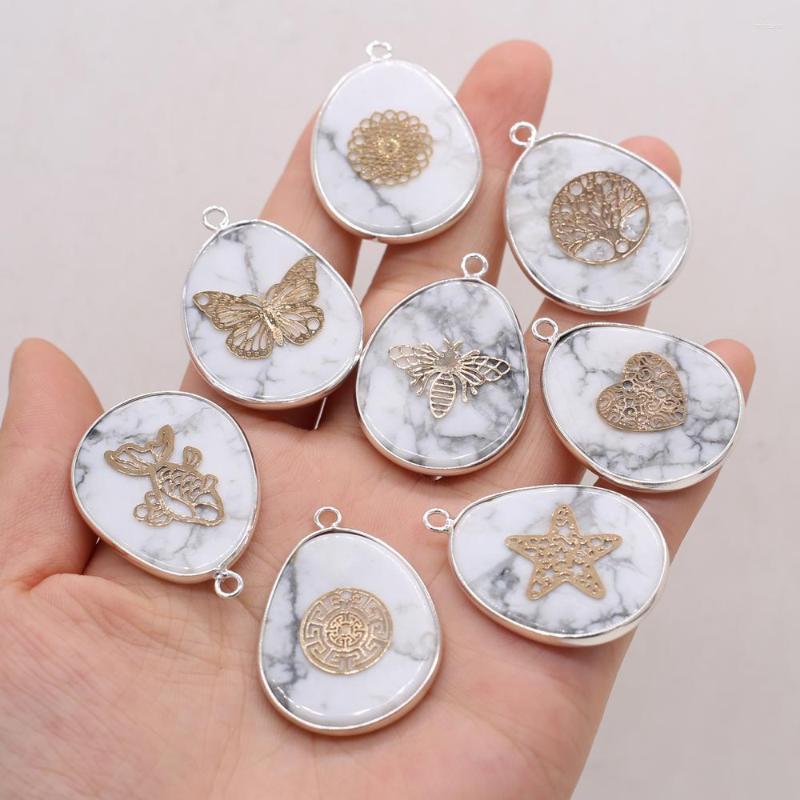 

Pendant Necklaces Natural Stone Drop Shape Turquoise Charms For Jewelry Making DIY Bracelets Accessories Size 26x35mm