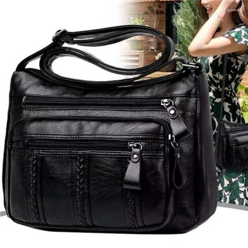 

Evening Bags Women Crossbody Bag Soft Pu Leather Shoulder Good Quality Messenger Small Size Purse Ladies Handbags, Black