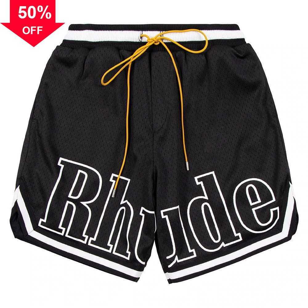 

Shorts Designer Shorts Rhude Capsule Summer Beach Pants Mesh Material Breathable Sweat Loose Fitness Basketball Mens Short Black Size -3xlS to 2XL Size