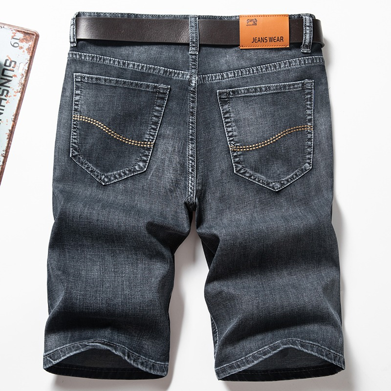 

Men's Jeans 223 Summer Men Classic Denim Shorts Korean Style Loose Fashion AllMatch Casual HighEnd Brand FivePoint Pants Male 23414, Blue-7