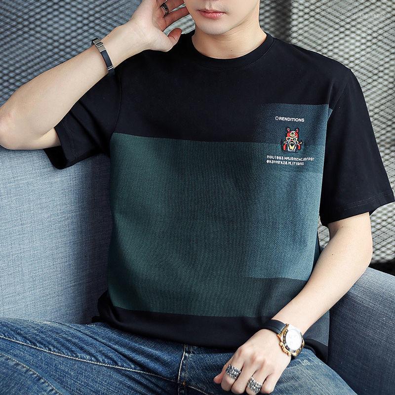

Men's T Shirts Fashion O-Neck Short Sleeve Printed T-Shirt Men's Clothing 2023 Summer Oversized Casual Pullovers Loose Korean Tee Shirt, Black