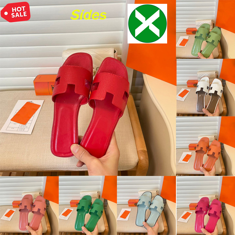 

oran slippers designer sandals Classic Flat heel Designer flops leather lady brand Slides famale shoes Hotel Bath Ladies sexy Sandals Large 35-42