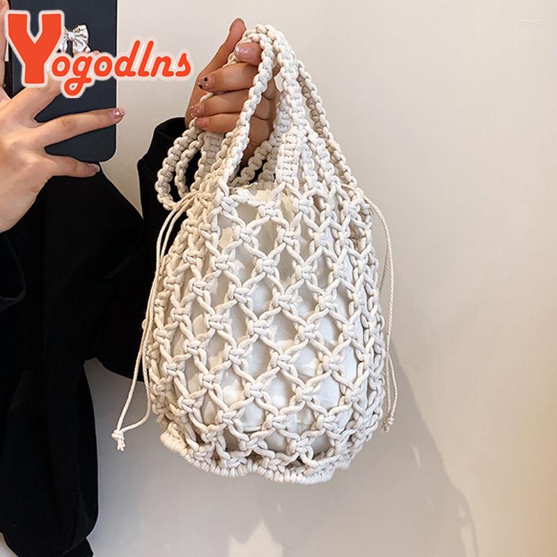 

Evening Bags Yogodlns Drawstring Women's Straw Bucket Bag Summer Woven Shoulder Purse Beach Handbag Handbags Casual Crossbody, Khaki