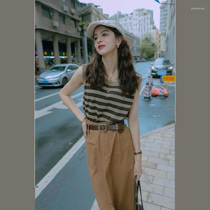 

Work Dresses 2023 Fashion Women' Summer Suit Female Retro Sleeveless Tops Hong Kong Wind Senior Sense Of Half-body Skirt Two-piece Y2K, Two pieces