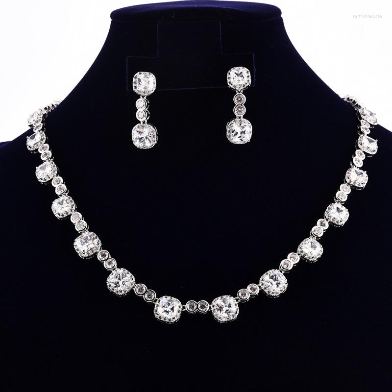 

Dangle Earrings Genuine Jewels Korean Version Zircon Two-piece Set High-quality Real Gold Color Retaining Collarbone Chain