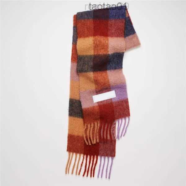 

Ac Fashion Luxury Scarf Men's Women Scarves Imitation Cashmere Wraps Rainbow Thick Beard Lattice Neckerchief Tassel Shawls Warm Bib Female 56v4ujwf9