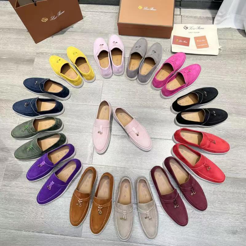 

Fashion Lp Shoes Loro Piana Suede Summer Charms Walk Loafers Comfortable Sporty Soft Saddles Perfect Loro Loafers Luxury Piana Shoes Original Box 35-46 Unisex, 20 as picture