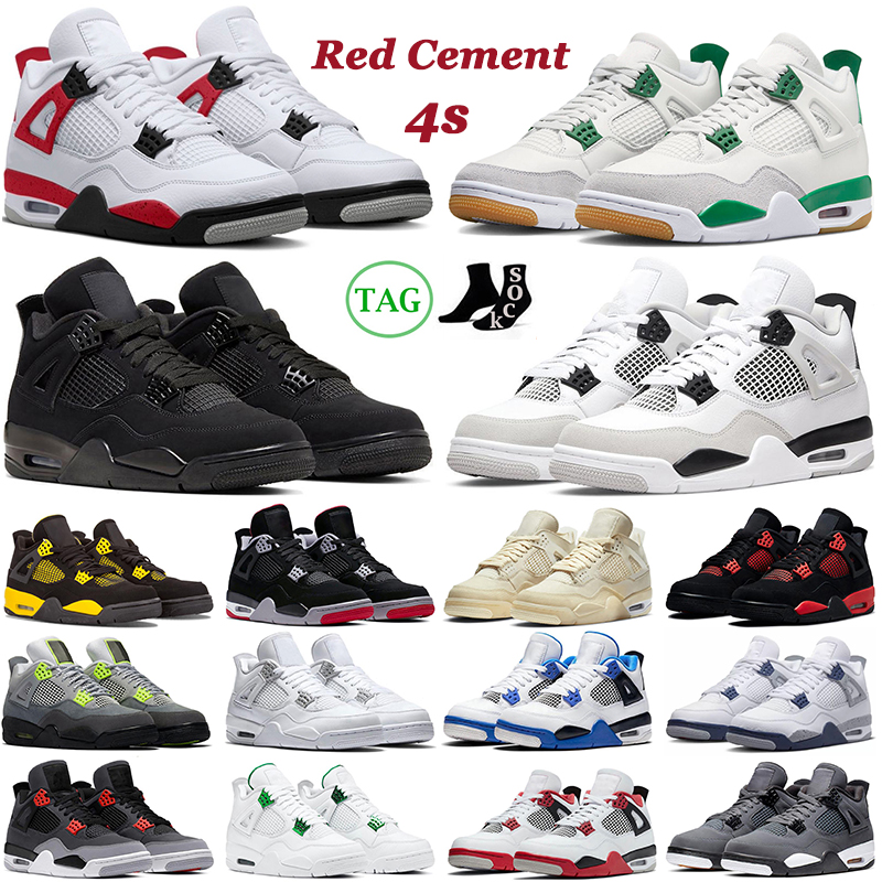 

Basketball Shoes Mens Women Trainers Red Cement Pine Green Military Black Cat Red Thunder University Blue Sail Cool Grey Men Women Outdoor Sports Sneakers