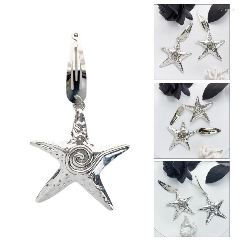 

Hair Clips Starfish Hairpin Y2k Pentagram Star Hairclip Non-Slip Metal Geometric Elegant Barrette Women Accessory