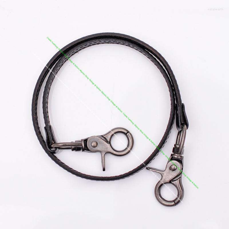 

Keychains 23.5" Quality Veg Black Cowhide Plain Leather Trucker HipHop Biker Key Jeans Wallet Chain Holder Trigger Hook Clasp