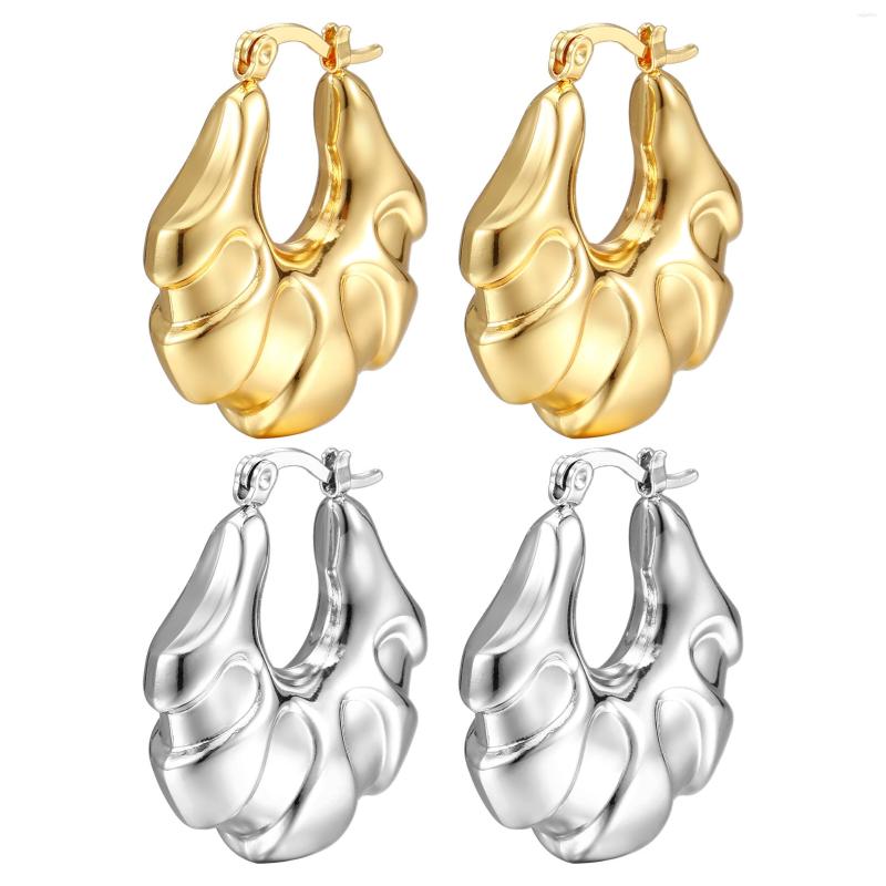 

Dangle Earrings Simple INS Stainless Steel Hollow Fashion 18K Women's Titanium Ear Clip