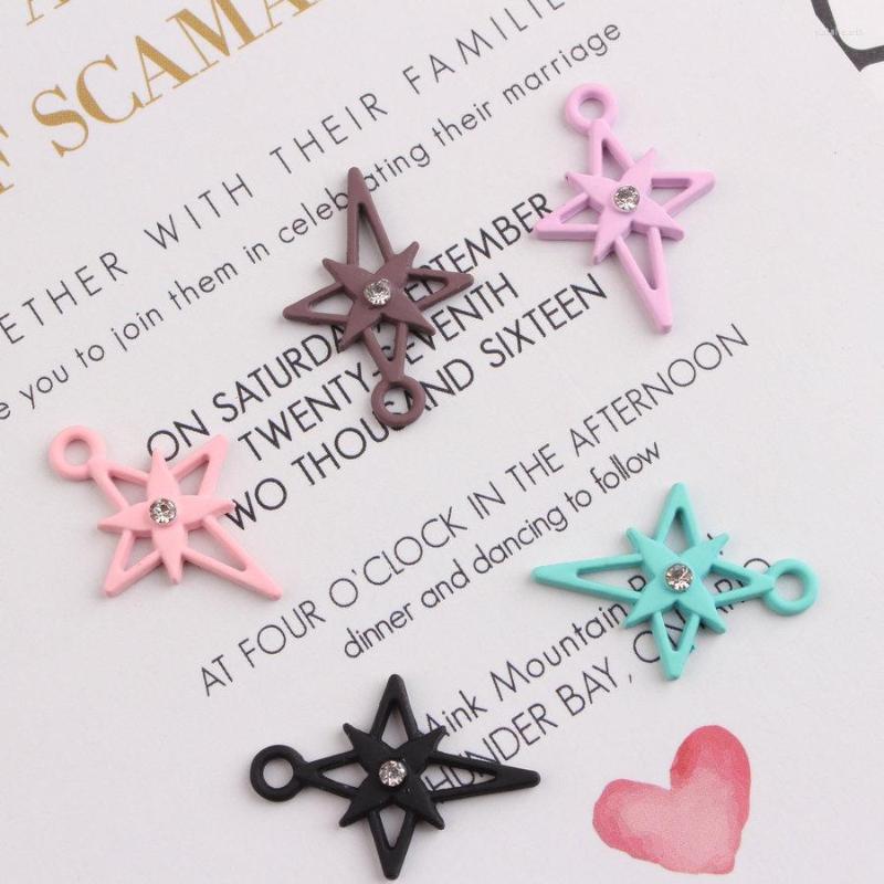 

Charms Ornament Accessories Enamel Alloy Hollow Out Floral Cross Pendant DIy Jewelry Findings Oil Drop Metal 10pcs