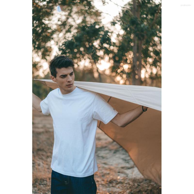 

Men' T Shirts 2023 Summer 250g Cotton Fabric T-shirt Men High Quality Solid Color Drop Sleeve Loose Tshirts Oversize Tops, Black